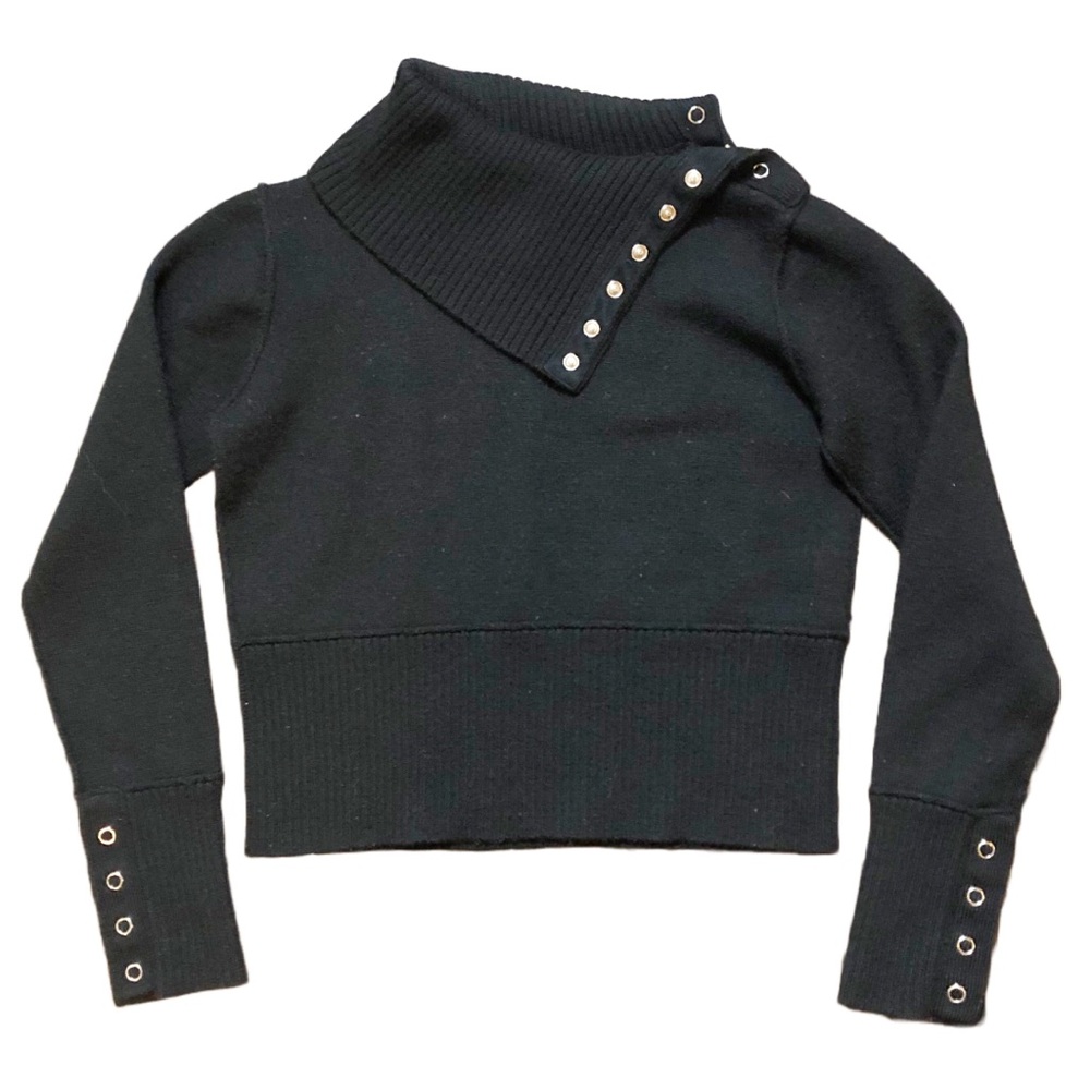 Jacob Black Cowl Neck Sweater – Button Detail | Size S